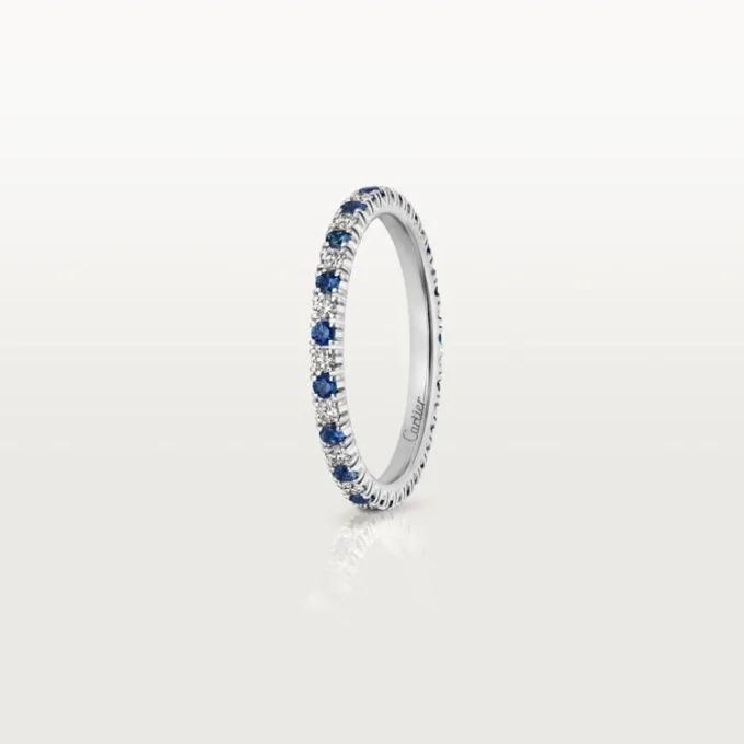 Etincelle De Cartier vigselring – platina, safirer, diamanter – Cartier