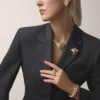 Faune Et Flore De Cartier-brosch, gula, orange och bruna diamanter, pavé