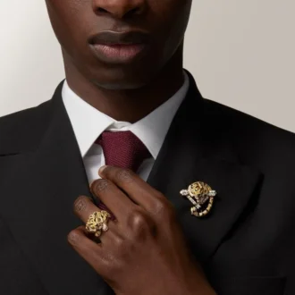 Faune Et Flore De Cartier-brosch, gula, orange och bruna diamanter, pavé