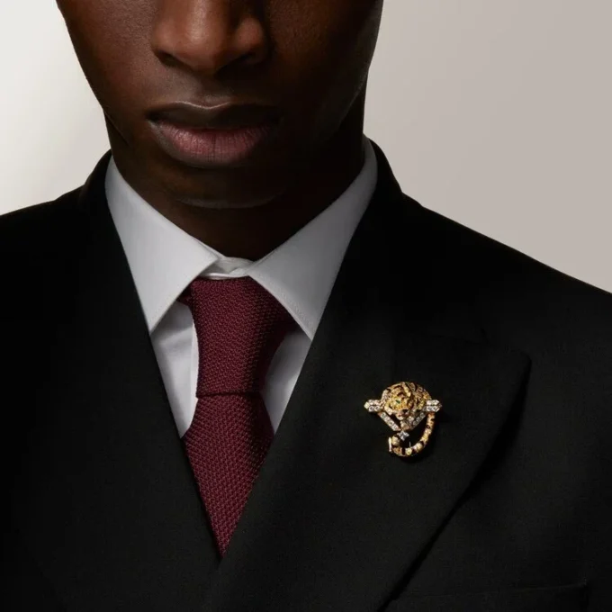 Faune Et Flore De Cartier-brosch, gula, orange och bruna diamanter, pavé
