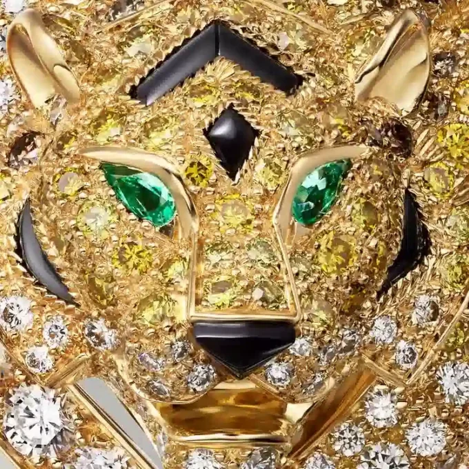Faune Et Flore De Cartier-brosch, gula, orange och bruna diamanter, pavé