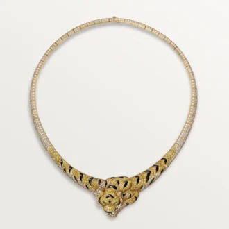 Faune Et Flore De Cartier-halsband, gula, orange och bruna diamanter, pavé Faune Et Flore De Cartier-halsband, gula, orange och bruna diamanter, pavé
