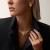 Faune Et Flore De Cartier-halsband, gula, orange och bruna diamanter, pavé Faune Et Flore De Cartier-halsband, gula, orange och bruna diamanter, pavé