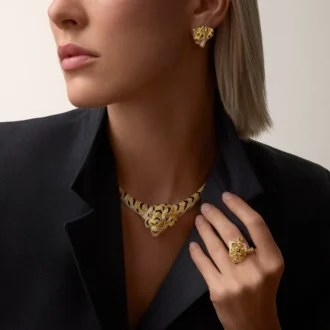 Faune Et Flore De Cartier-halsband, gula, orange och bruna diamanter, pavé Faune Et Flore De Cartier-halsband, gula, orange och bruna diamanter, pavé