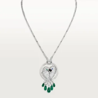 Faune Et Flore De Cartier-halsband, smaragddroppar, pavé Faune Et Flore De Cartier-halsband, smaragddroppar, pavé