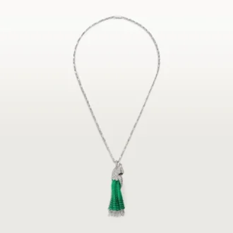Faune Et Flore De Cartier-halsband, smaragdpärlor, pavé Faune Et Flore De Cartier-halsband, smaragdpärlor, pavé
