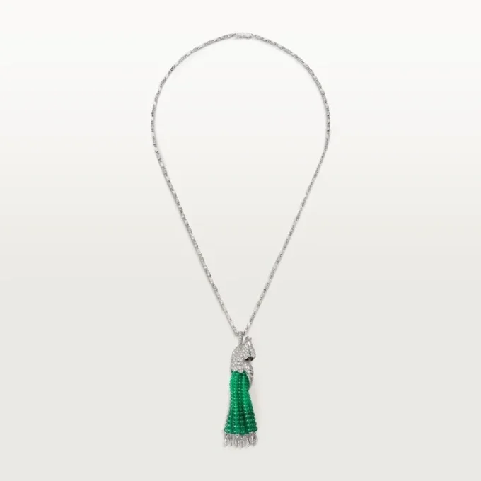Faune Et Flore De Cartier-halsband, smaragdpärlor, pavé Faune Et Flore De Cartier-halsband, smaragdpärlor, pavé