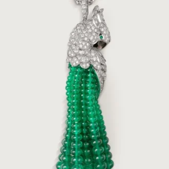 Faune Et Flore De Cartier-halsband, smaragdpärlor, pavé Faune Et Flore De Cartier-halsband, smaragdpärlor, pavé