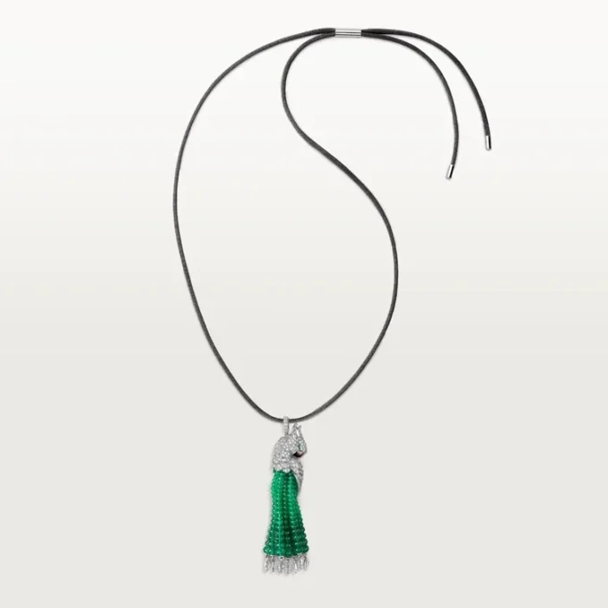 Faune Et Flore De Cartier-halsband, smaragdpärlor, pavé Faune Et Flore De Cartier-halsband, smaragdpärlor, pavé
