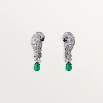 Faune Et Flore De Cartier Örhängen, Smaragddroppar, Pavé