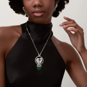 Faune Et Flore De Cartier Örhängen, Smaragddroppar, Pavé