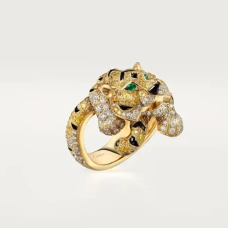 Faune Et Flore De Cartier-ring, gula, orange och bruna diamanter, pavé