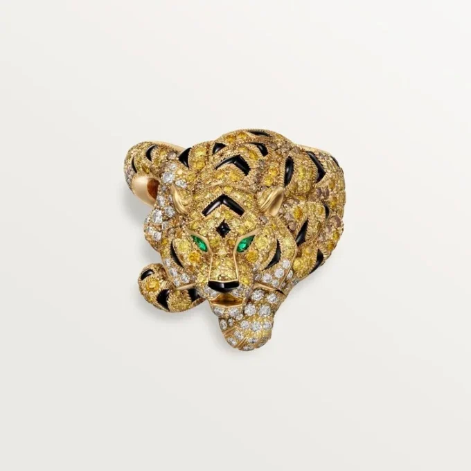 Faune Et Flore De Cartier-ring, gula, orange och bruna diamanter, pavé