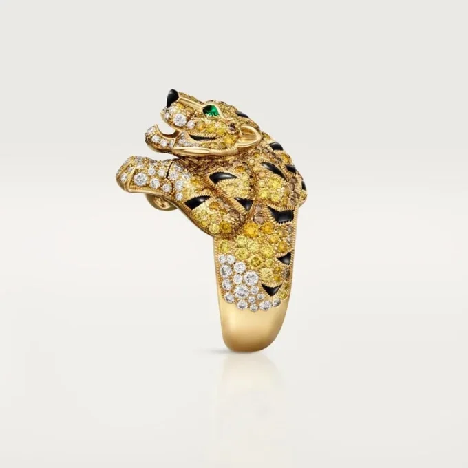 Faune Et Flore De Cartier-ring, gula, orange och bruna diamanter, pavé