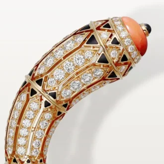 Geometrie & Contrastes-armband, korall, pavé