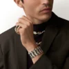 Geometrie & Contrastes-armband, onyx, pavé