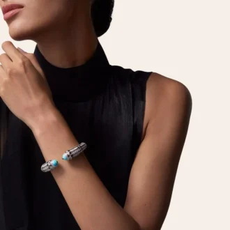 Geometrie & Contrastes-armband, turkos, pavé