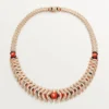 Geometrie & Contrastes-halsband, korall, pavé Geometrie & Contrastes-halsband, korall, pavé