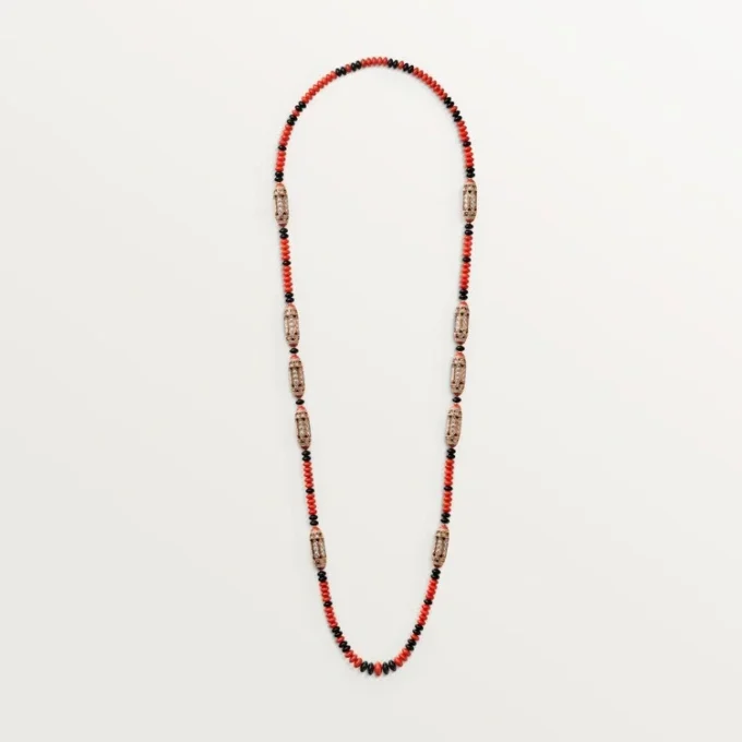 Geometrie & Contrastes-halsband, korall, pavé Geometrie & Contrastes-halsband, korall, pavé