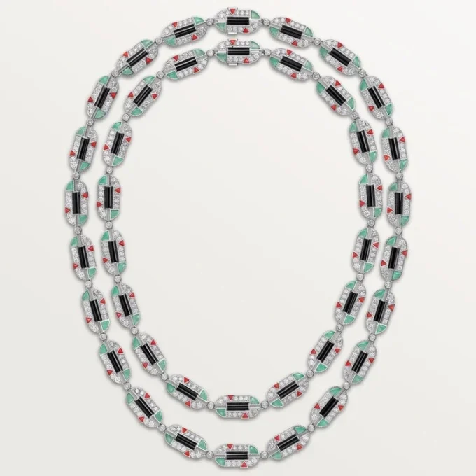 Geometrie & Contrastes halsband, krysopras, multi-wear, pavé Geometrie & Contrastes halsband, krysopras, multi-wear, pavé