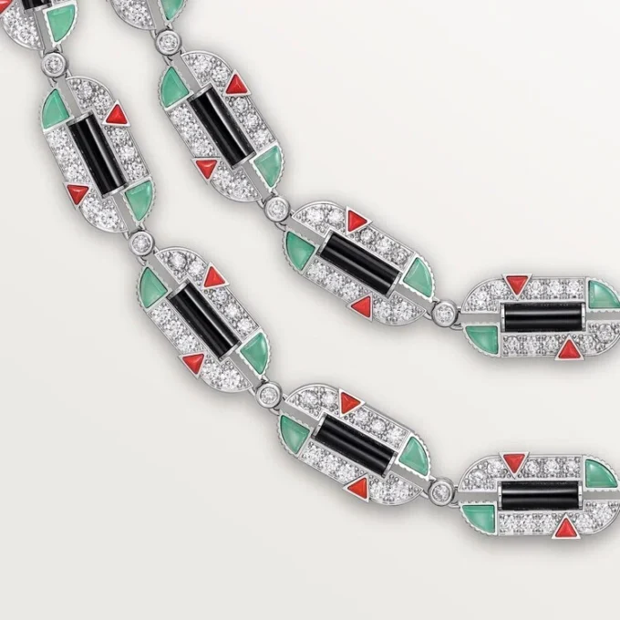 Geometrie & Contrastes halsband, krysopras, multi-wear, pavé Geometrie & Contrastes halsband, krysopras, multi-wear, pavé