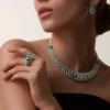 Geometrie & Contrastes-halsband, krysopras, pavé Geometrie & Contrastes-halsband, krysopras, pavé