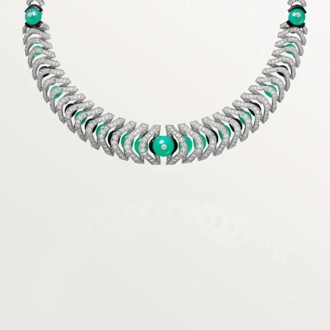 Geometrie & Contrastes-halsband, krysopras, pavé Geometrie & Contrastes-halsband, krysopras, pavé