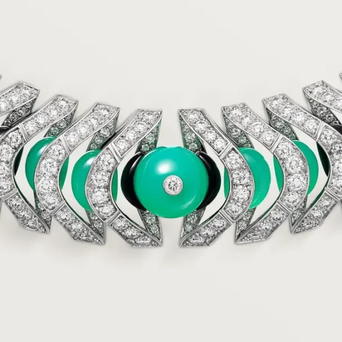 Geometrie & Contrastes-halsband, krysopras, pavé Geometrie & Contrastes-halsband, krysopras, pavé