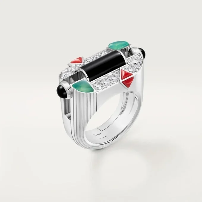 Geometrie & Contrastes-ring, krysopras, pavé Geometrie & Contrastes-ring, krysopras, pavé