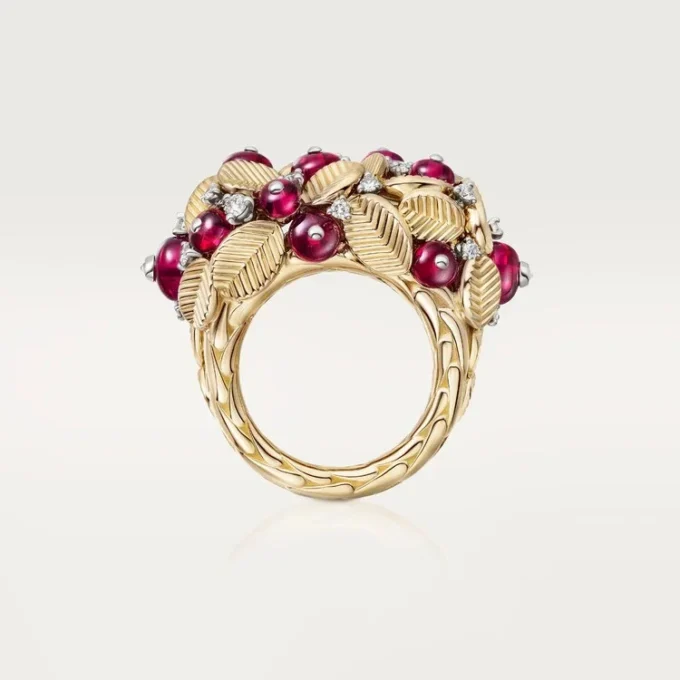 Grain De Cafe-ring, rubellit, halvpavé Grain De Cafe-ring, rubellit, halvpavé