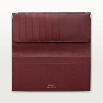 International Wallet med gussets, Must De Cartier – Svart kalvskinn, rostfritt stål – Cartier