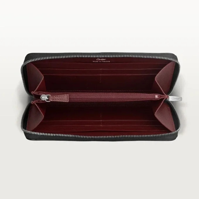 Internationell plånbok med dragkedja, Must De Cartier – svart kalvskinn, palladiumfinish – Cartier Internationell plånbok med dragkedja, Must De Cartier – svart kalvskinn, palladiumfinish – Cartier