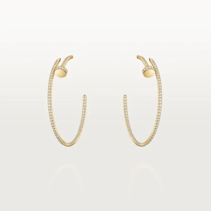 Juste Un Clou hoop-örhängen, stor modell, pavé