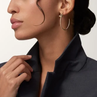 Juste Un Clou hoop-örhängen, stor modell, pavé