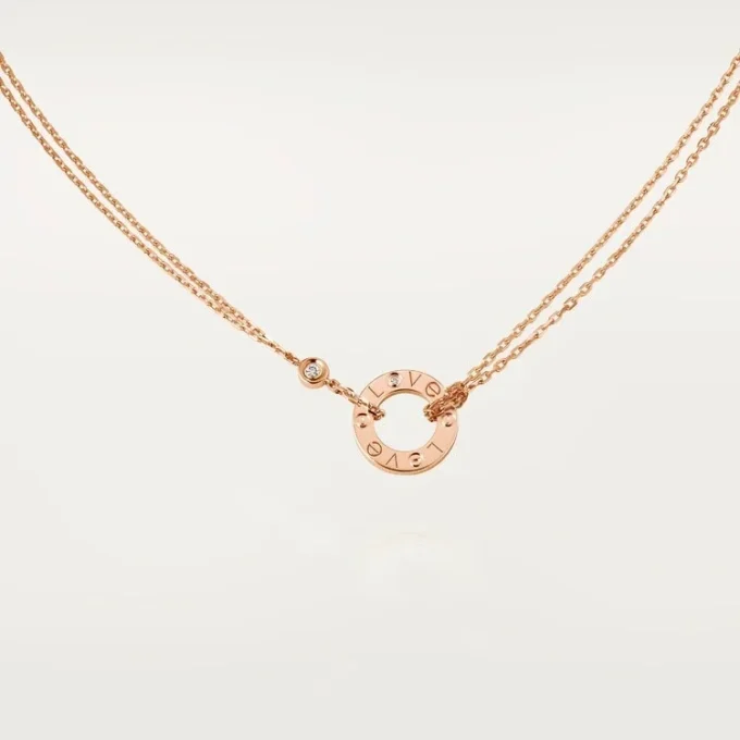 Kärlekshalsband, 2 diamanter – Roséguld, diamanter – Cartier