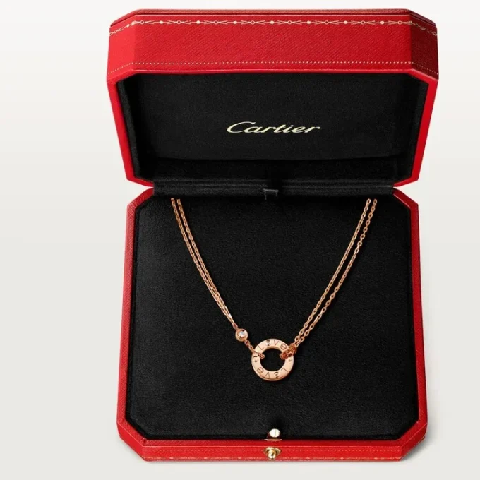 Kärlekshalsband, 2 diamanter – Roséguld, diamanter – Cartier