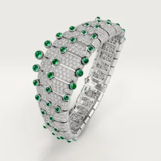 Le Voyage Recommence-armband, smaragd, pavé