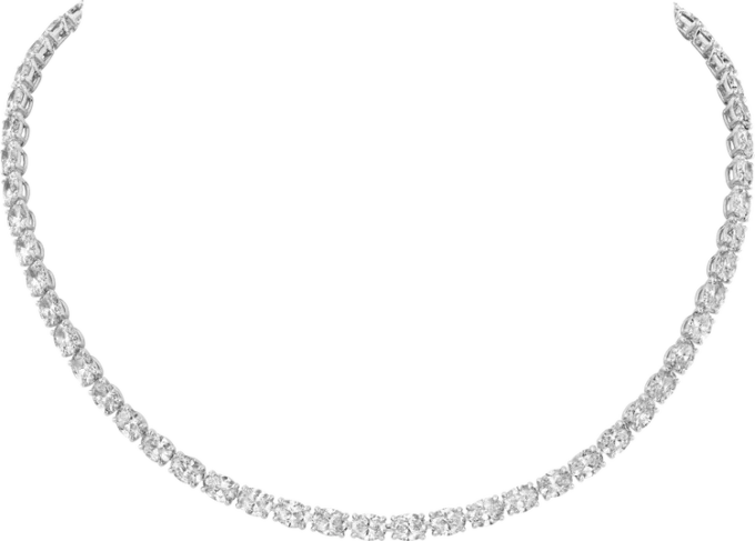 Lignes Essentielles-halsband, oval slipade diamanter