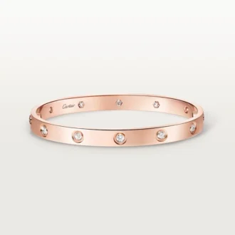 Love-armband, klassisk modell, 10 diamanter