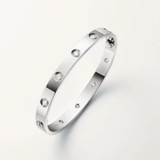 Love-armband, klassisk modell, 10 diamanter