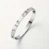 Love-armband, klassisk modell, borstad, 4 diamanter
