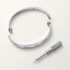 Love-armband, klassisk modell, borstad, 4 diamanter