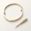 Love-armband, klassisk modell, borstad, 4 diamanter