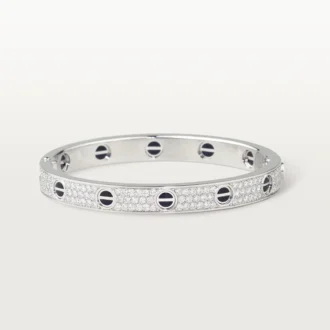 Love-armband, klassisk modell, pavé, keramik