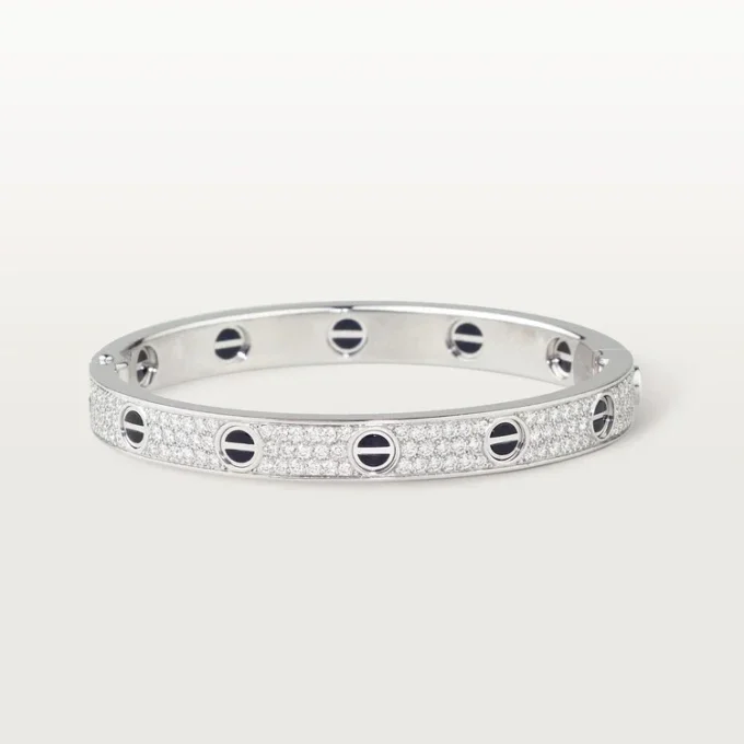 Love-armband, klassisk modell, pavé, keramik
