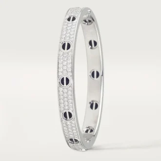 Love-armband, klassisk modell, pavé, keramik
