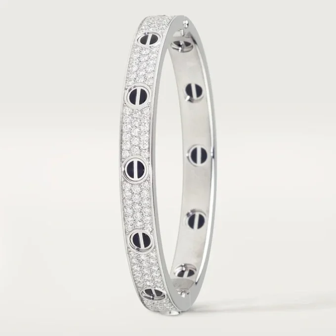 Love-armband, klassisk modell, pavé, keramik