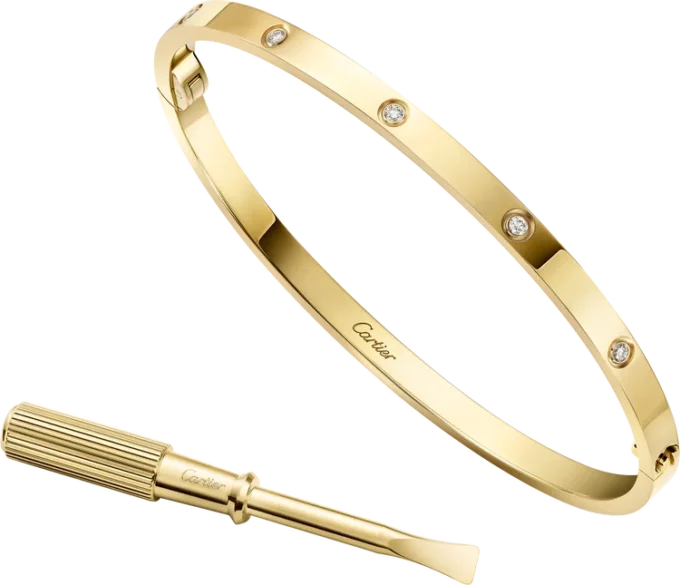 Love-armband, liten modell, 10 diamanter