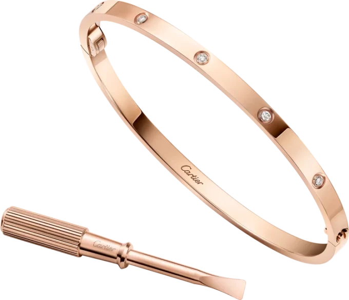 Love-armband, liten modell, 10 diamanter