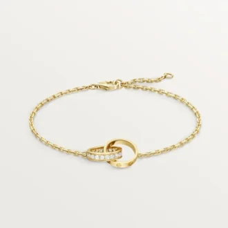 Love-armband, på kedja, halvpavé